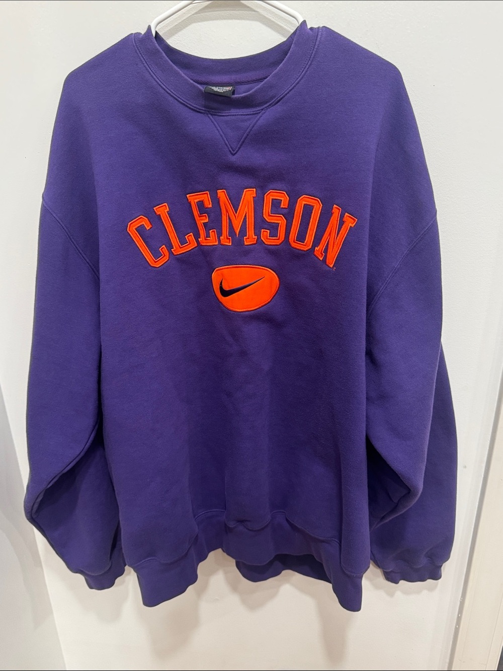 Nike Team Clemson Tigers Center Swoosh Sweatshirt Purple XXL